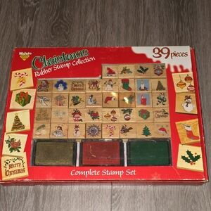 Vintage Winter Holiday Nicole 36 Christmas Rubber Stamp Set Collection